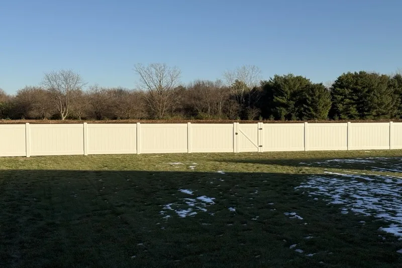 White vinyl fence